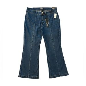 NWT Nanette Lepore Belle High Rise Bootcut Dark Wash Wide Leg Jeans Size 18W